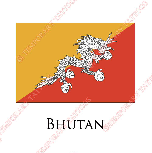 Bhutan flag Customize Temporary Tattoos Stickers NO.1831